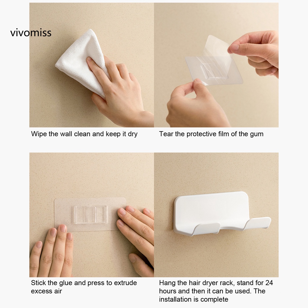 [VM] Practical Hair Dryer Holder Multipurpose Hair Dryer Organizer Holder Bathroom Gadget No Traces for Home