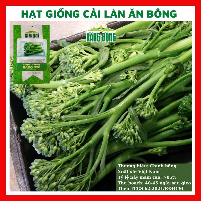Hạt giống cải làn ăn bông (cải rổ) - rau củ quả trồng chậu, sân vườn ban công ngon giòn ngọt nảy mầm cao 5gr RADO328
