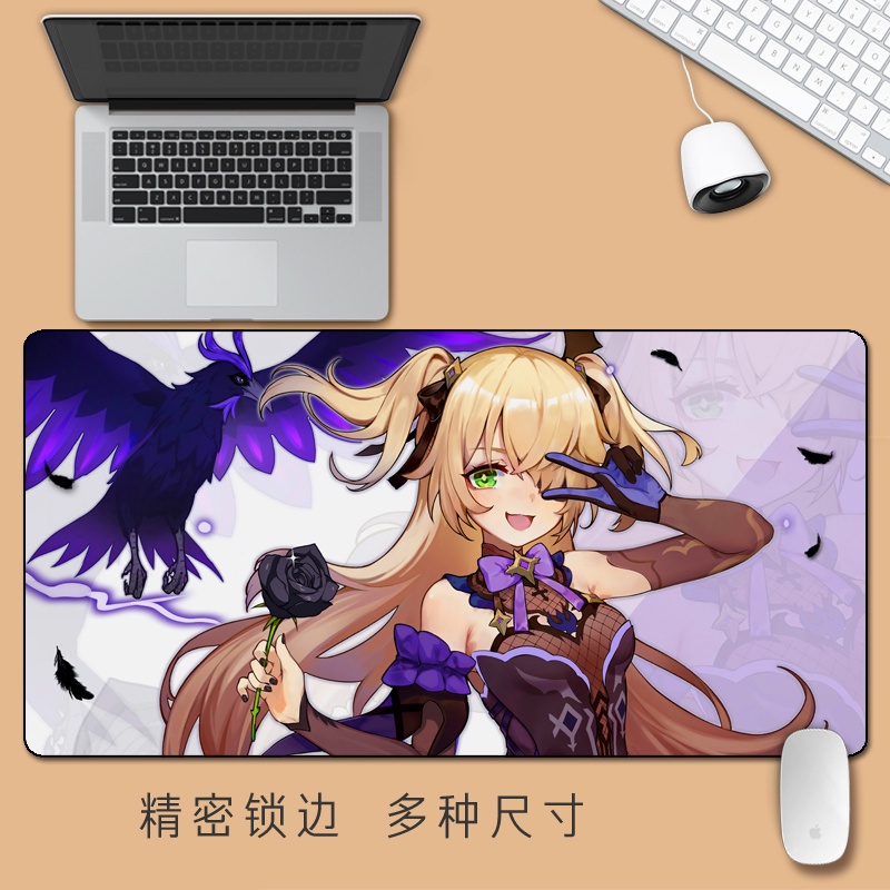 Miếng lót chuột cao su chống trượt/nước in Genshin Impact Raiden Shogun Zhongli Wendy Gan Yu Di Lukc Yae Miko Kokomi