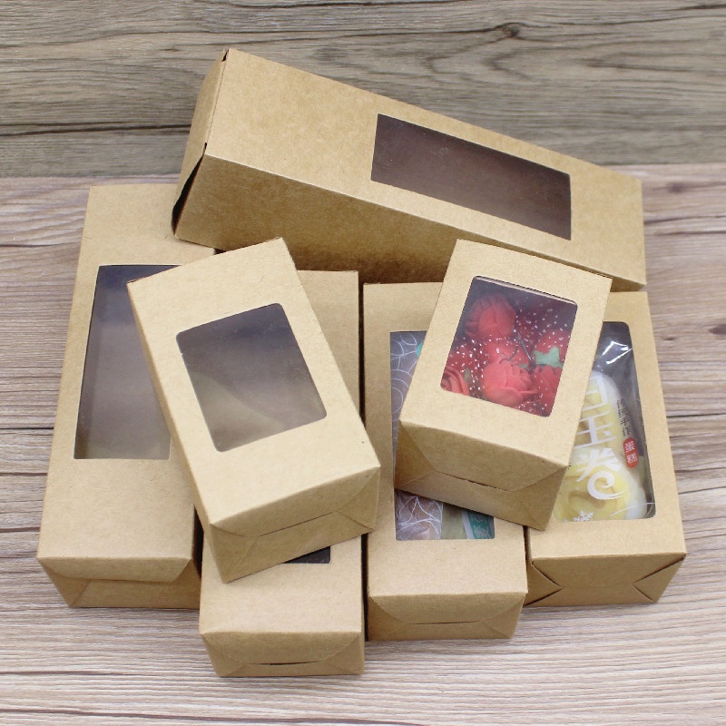 Set 10 Hộp Giấy Kraft 6cm/7cm/8cm/9cm Dùng Để Gói Quà / Bảo Quản Bánh Kẹo / Đồ Dùng