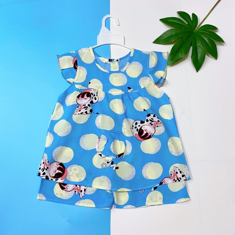 Đồ bộ tole cho bé gái, đồ tone bé gái 8-26kg cánh tiên quần đùi cao cấp thoáng mát, loại 1 - Pigbabystore