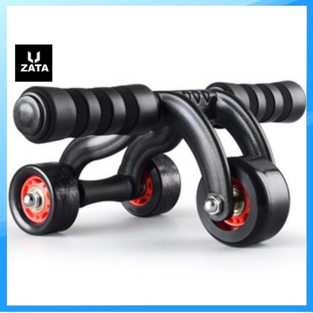 Con lăn tập bụng 4 bánh 🎁 Tặng thảm + thước dây 🎁 Con lăn tập cơ bụng 4 bánh đa năng siêu bền