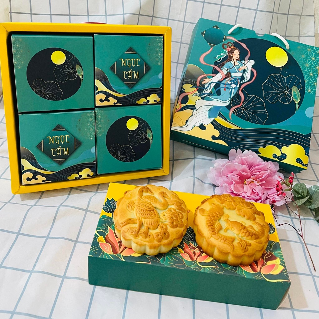 Sỉ 10 Hộp Bánh Trung Thu 4 Chiếc Quà Biếu Tặng