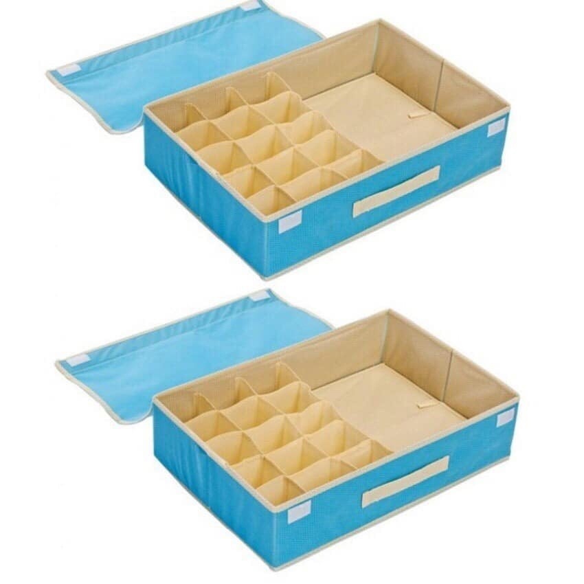 Hộp Đựng Đồ Lót 16 Ngăn Có Nắp Đậy, Khay Đựng Đồ Lót Nhiều Ngăn, Hộp Sắp Xếp Đồ Lót - PucaMart