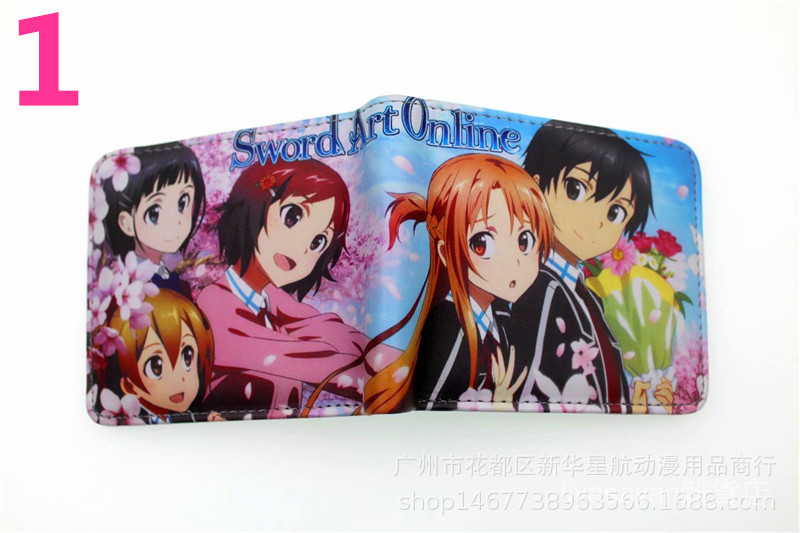 Ví Ngắn In Hoạt Hình Sword Art Online Kirito Asuna Dễ Thương