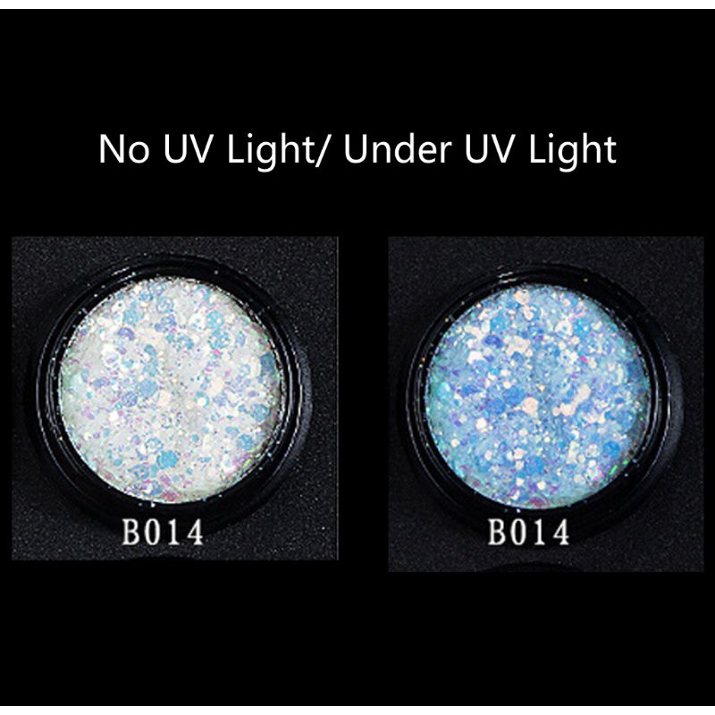 Hộp kim tuyến UV thay đổi màu sắc dùng làm trang sức DIY