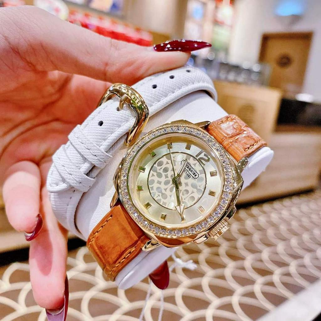 Đồng Hồ Nữ Thời Trang COACH Tặng Kèm Bộ Dây Da Cao Cấp,Size:34mm Full Box Hãng,Thiết Kế Tối Giản Nữ Tính