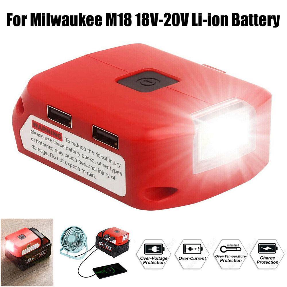 Bộ Chuyển Đổi Pin Li-ion Hai Cổng USB Cho Pin Li-ion Milwaukee M18 18V-20V