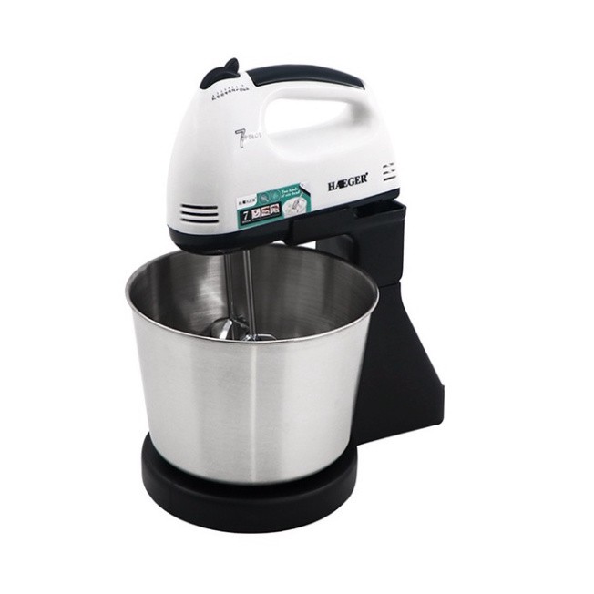 Máy Đánh Trứng Để Bàn HAEGER - Kèm tô đánh trứng -Công suất 250W - 7 tốc độ