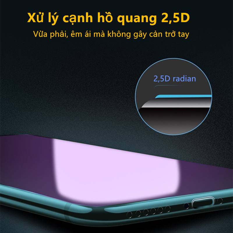 Bảo vệ bức xạ Kính Cường Lực Miếng dán màn hình xiaomi redmi mi 8 9 SE 9T 10t lite A3 7 7A 8A 9A 9C NOTE 7 8 9 9S PRO Phim dán kính cường lực toàn màn hình chống ánh sáng xanh