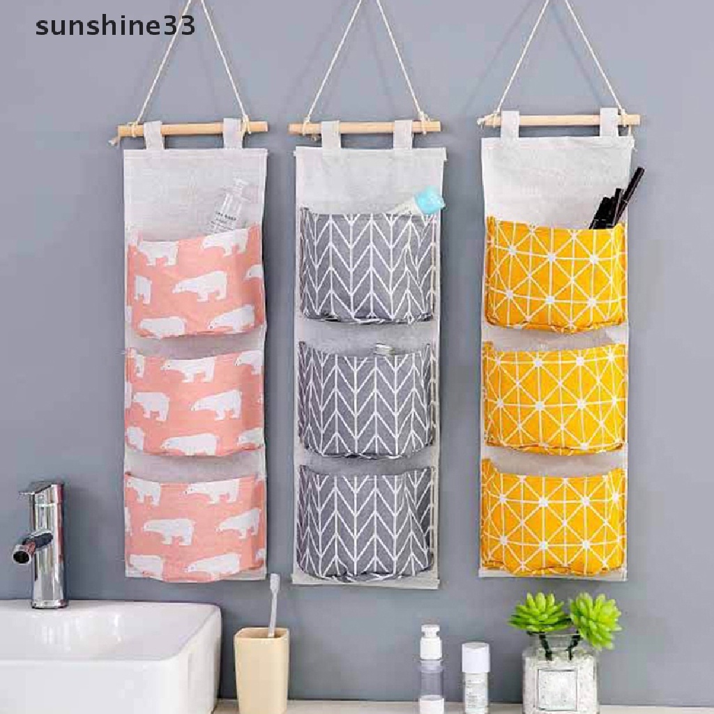 Túi Treo Tường 3 Ngăn Đựng Đồ Chơi / Mỹ Phẩm / Đồ Dùng Tiện Dụng