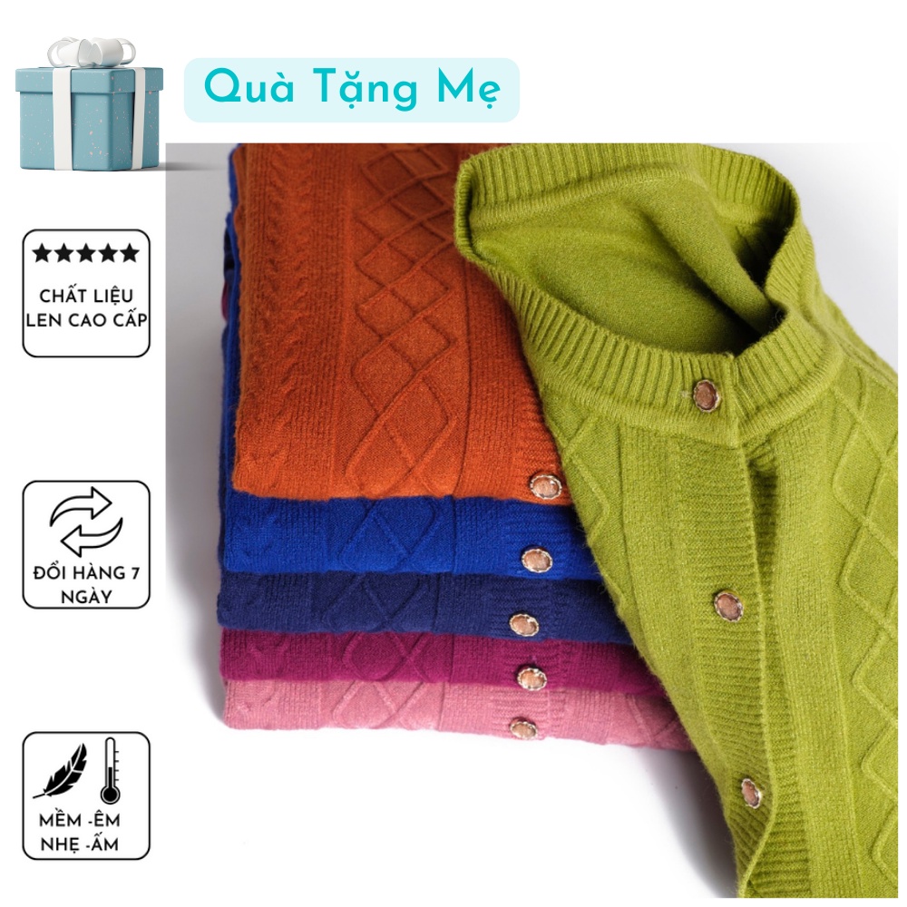 Áo len Cardigan trung niên tặng mẹ biếu bà