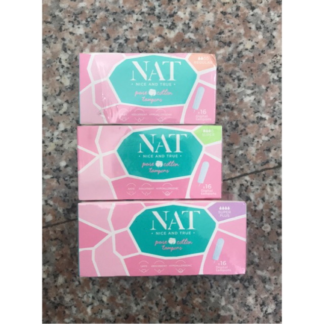 Băng Vệ Sinh Ống Tampon Helen Harper Mẫu Mới NAT (Super/ Normal/ Mini) 16 Ống