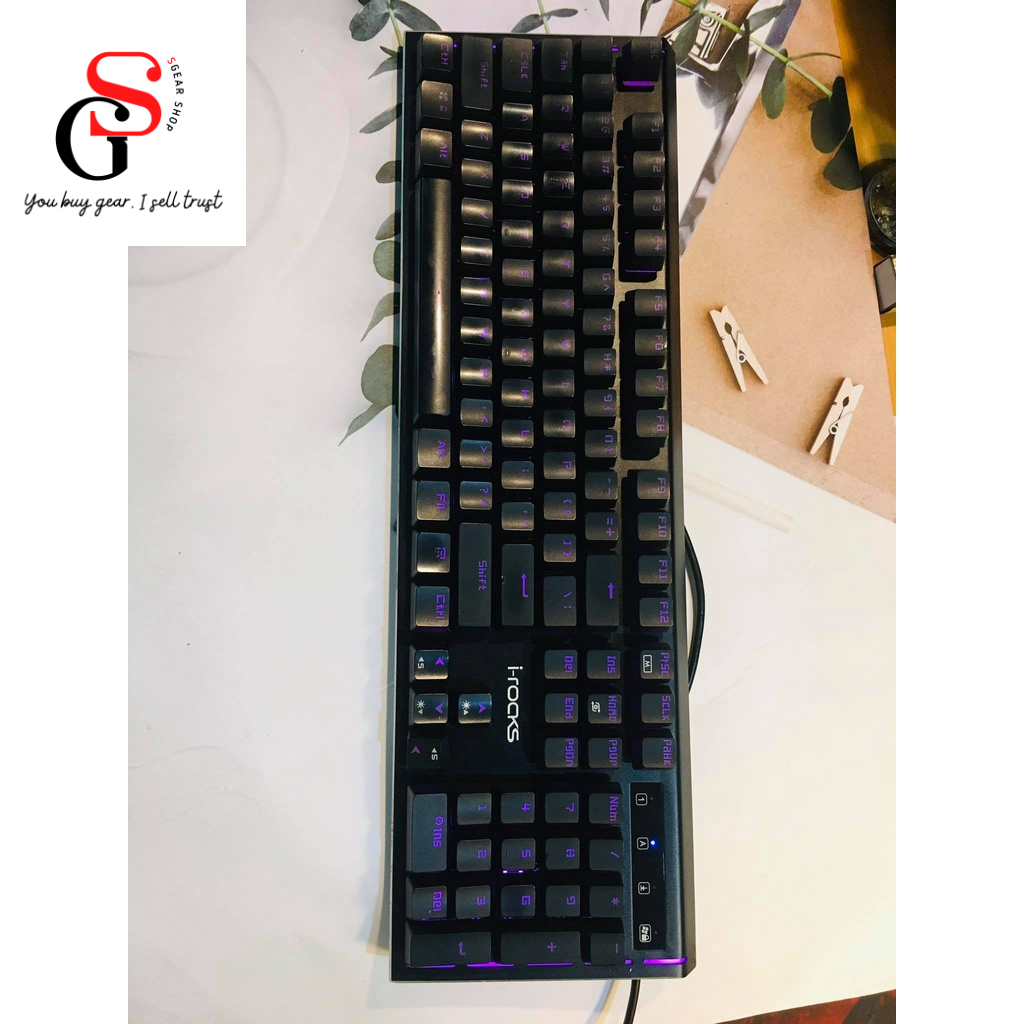 Bàn phím bán cơ i-Rocks K62E - đèn led 7 màu cực chất