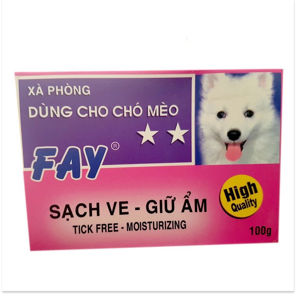 [Mã giảm giá] XÀ PHÒNG TẮM CHO THÚ CƯNG CHÓ MÈO Fay 2 Sao Sạch ve Giữ ẩm Sản xuất tại Việt Nam