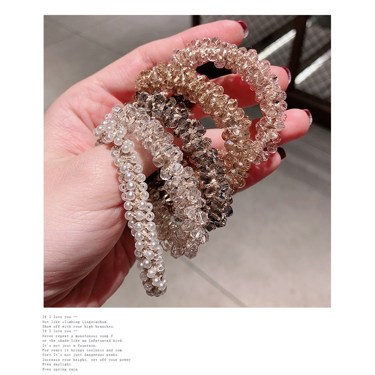 Dây buộc tóc pha lê có thể làm vòng đeo tay - Nalita shop
