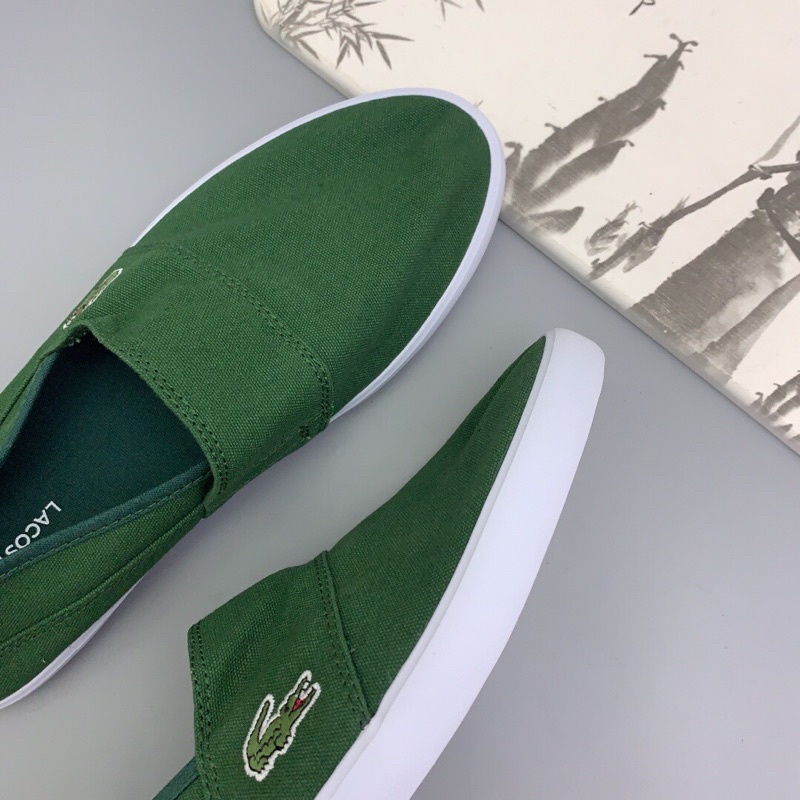 Giày lười vải nam màu xanh lá siêu hiếm đế cao su dẻo lacoste