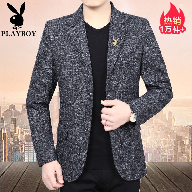 ✗Áo khoác đàn ông Playboy cho mùa xuân và thu tuổi trung niên đơn mặc tứ xứ vải mỏng về người Tây.