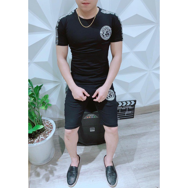 Bộ Hè Nam, Bộ Thể Thao Nam Cộc tay chất liệu thun lạnh mềm mịn Logo Full Size - Xưởng May Dũng Tiến