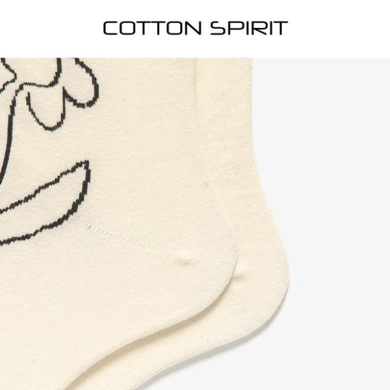 Tất Nữ Cổ Cao Cotton Họa Tiết Phong Cách Retro Hàn Quốc Vớ Nữ Cổ Cao Ulzzang Thời Trang