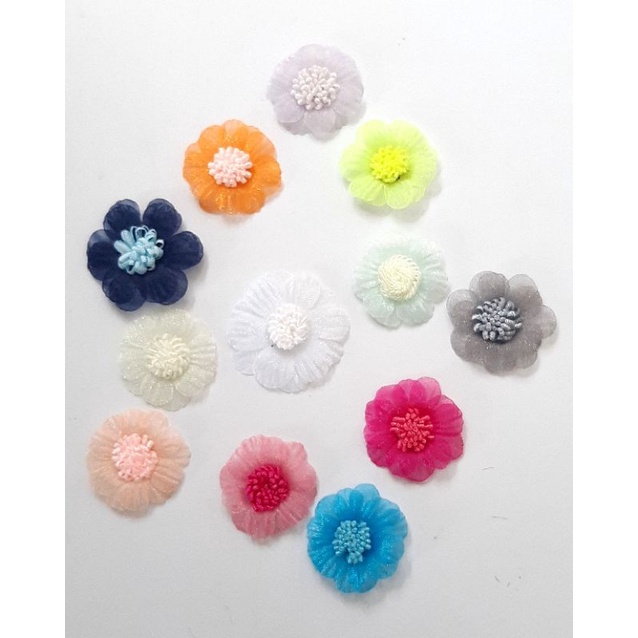 Hoa voan 2 lớp 2,5 - 3cm / túi 10 hoa (H98)