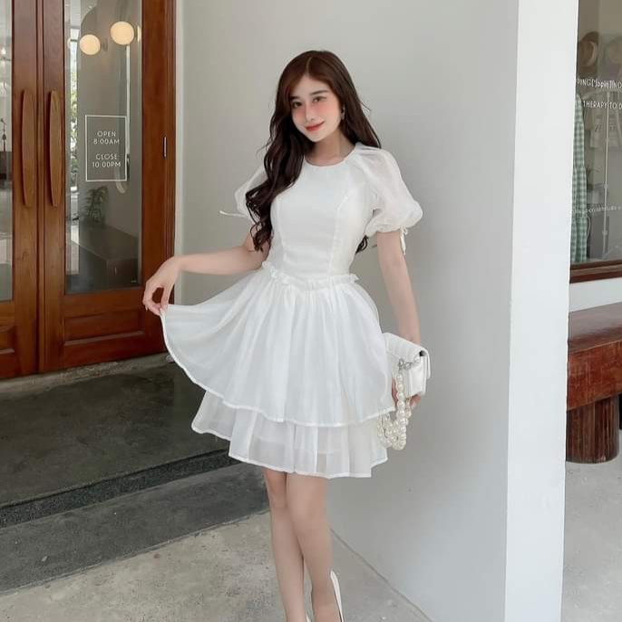 Đầm dự tiệc, đi chơi voan trắng - Luna Dress, Váy nữ