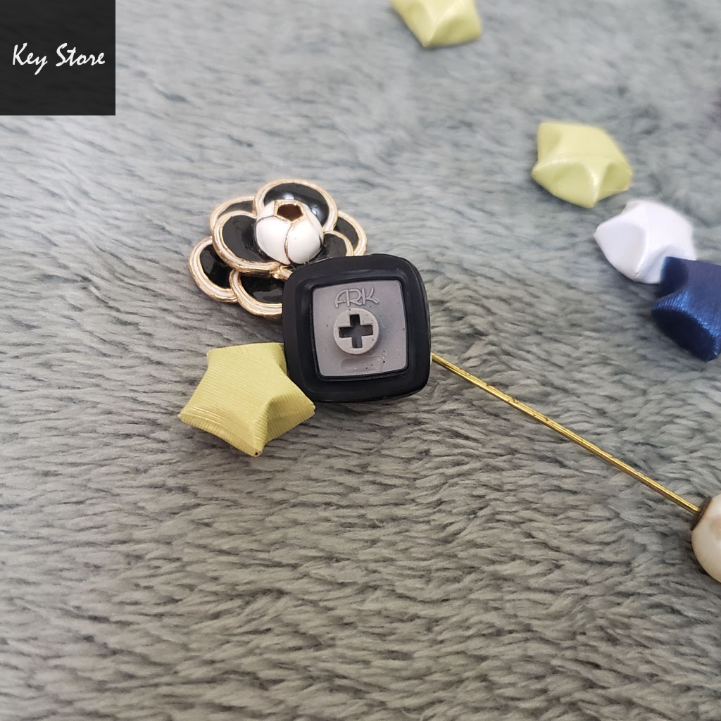 Nút bàn phím cơ artisan keycap voodoo màu đen xám có xuyên led