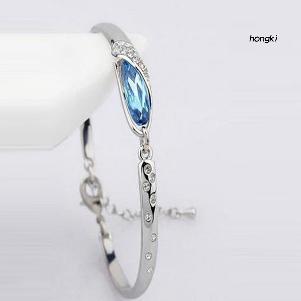 Vòng đeo tay hợp kim thiết kế chim công đính đá xanh dương nhân tạo thời trang