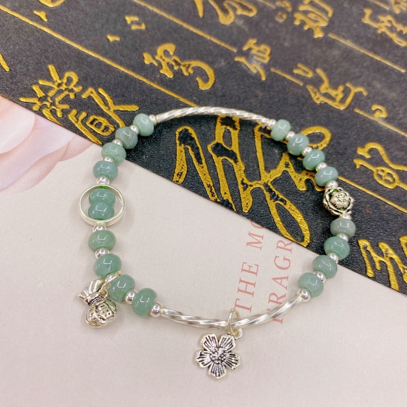 Vòng đá phong thuỷ mix charm bạc ☯ Hợp Ngũ Mệnh ☯ Hộ Thân, Bình An, Tài Lộc, May Mắn, Vạn Sự Hanh Thông