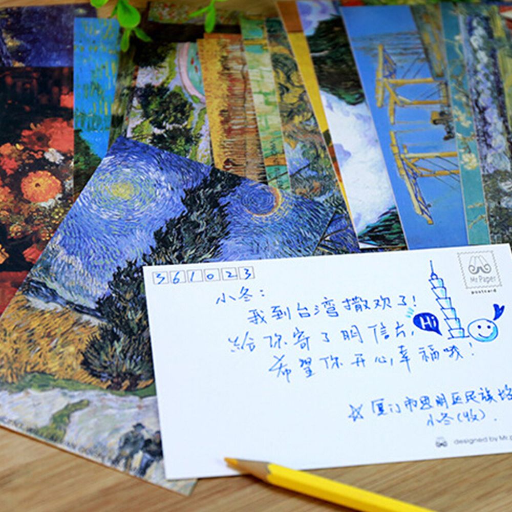 Set 30 tấm bưu thiếp in hình tranh sơn dầu của Van Gogh độc đáo