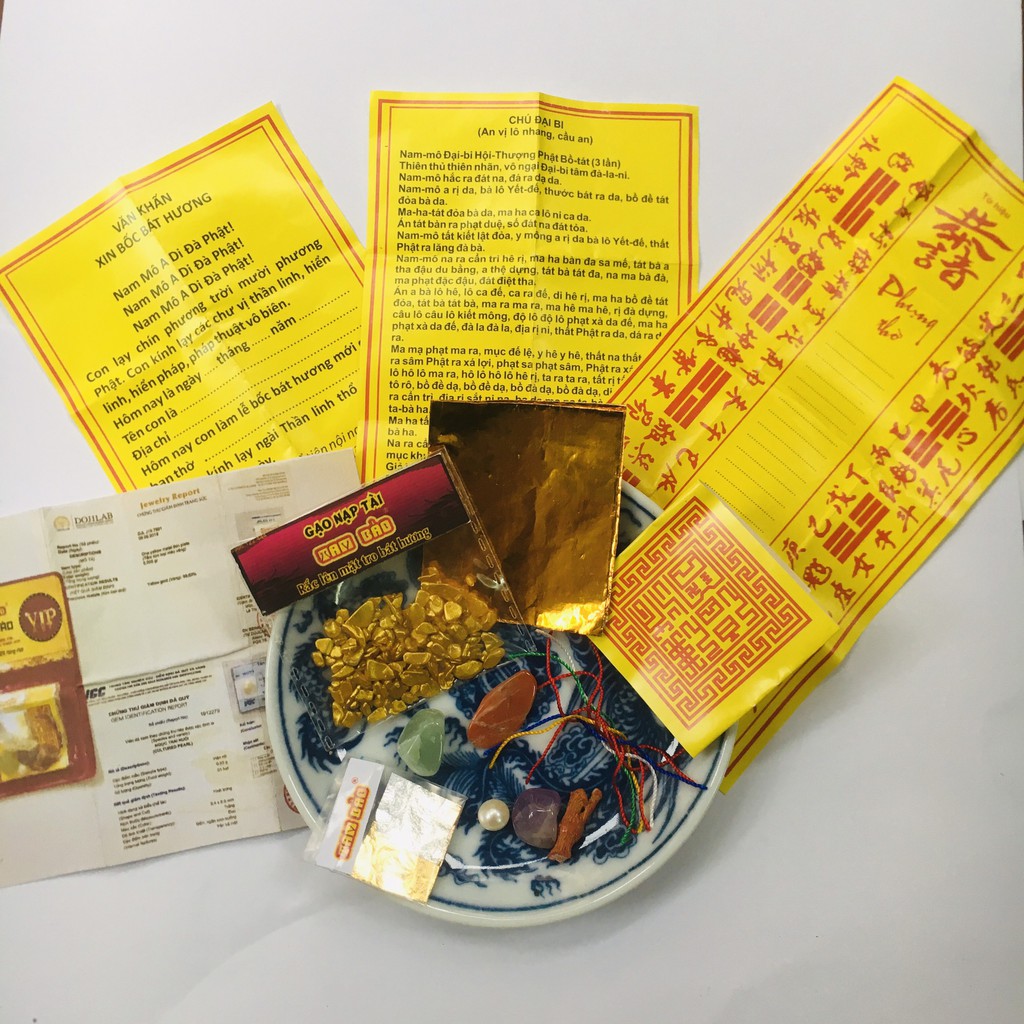 CỐT BÁT HƯƠNG THẤT BẢO VIP giúp tụ khí bát nhang bàn thờ Thần linh, Gia tiên, thờ Phật, Thần tài