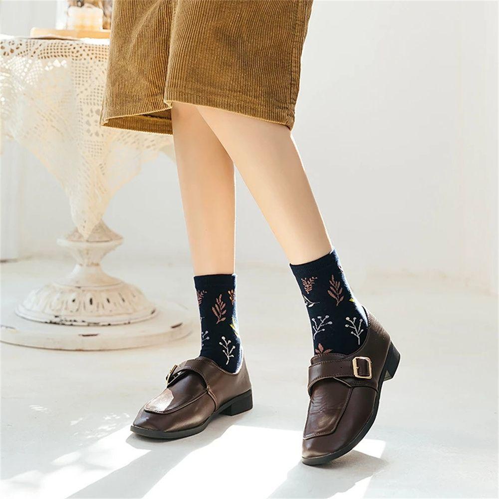 HS Vớ Cotton Không Đường May In Họa Tiết Phong Cách Nhật Bản