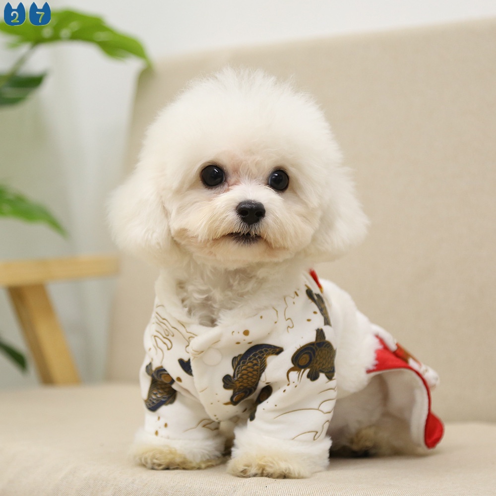 {27Pets} Đầm Cưới Qipao Hóa Trang Năm Mới Cho Thú Cưng