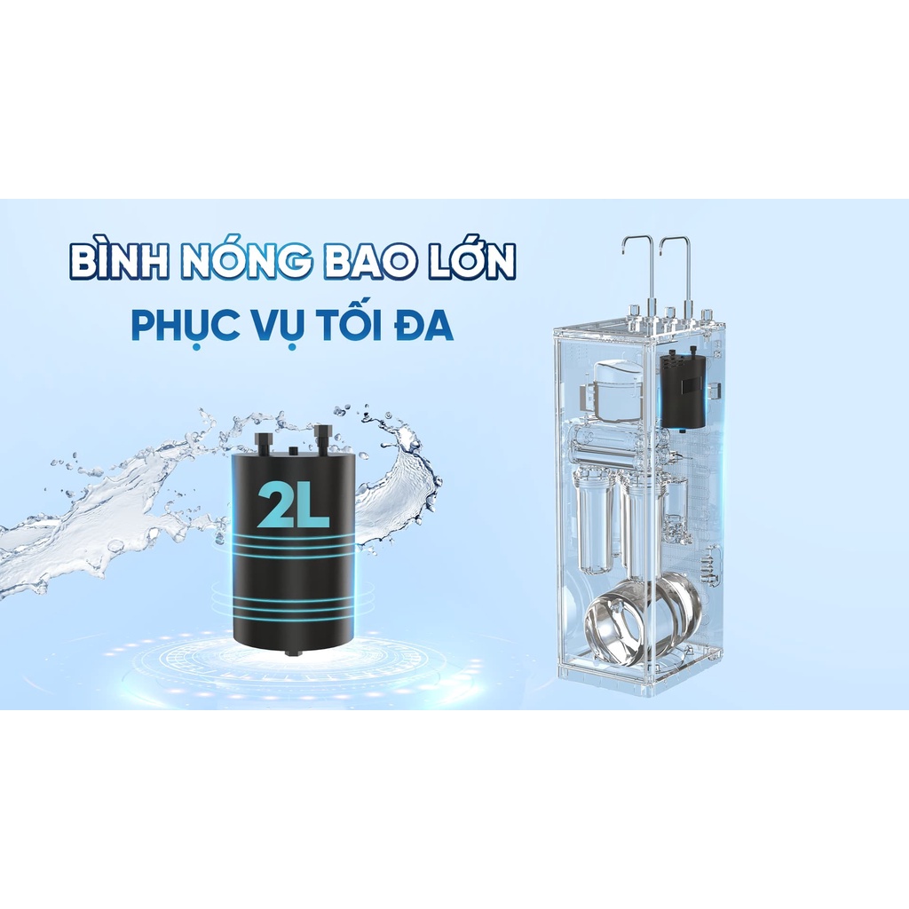 Máy lọc nước nóng nguội 10 lõi lọc Smax Karofi KAH-D10 màng RO hiện đại uống trực tiếp tại vòi - Miễn phí giao lắp