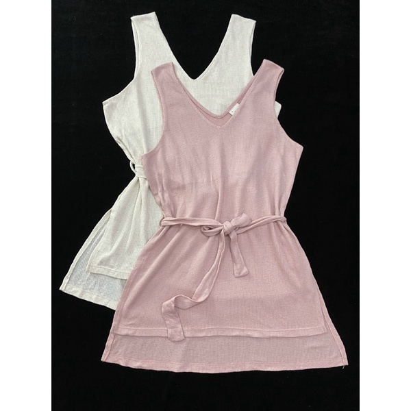 Áo thun gân a.newday trắng/ hồng  - Thanh lý vnxk