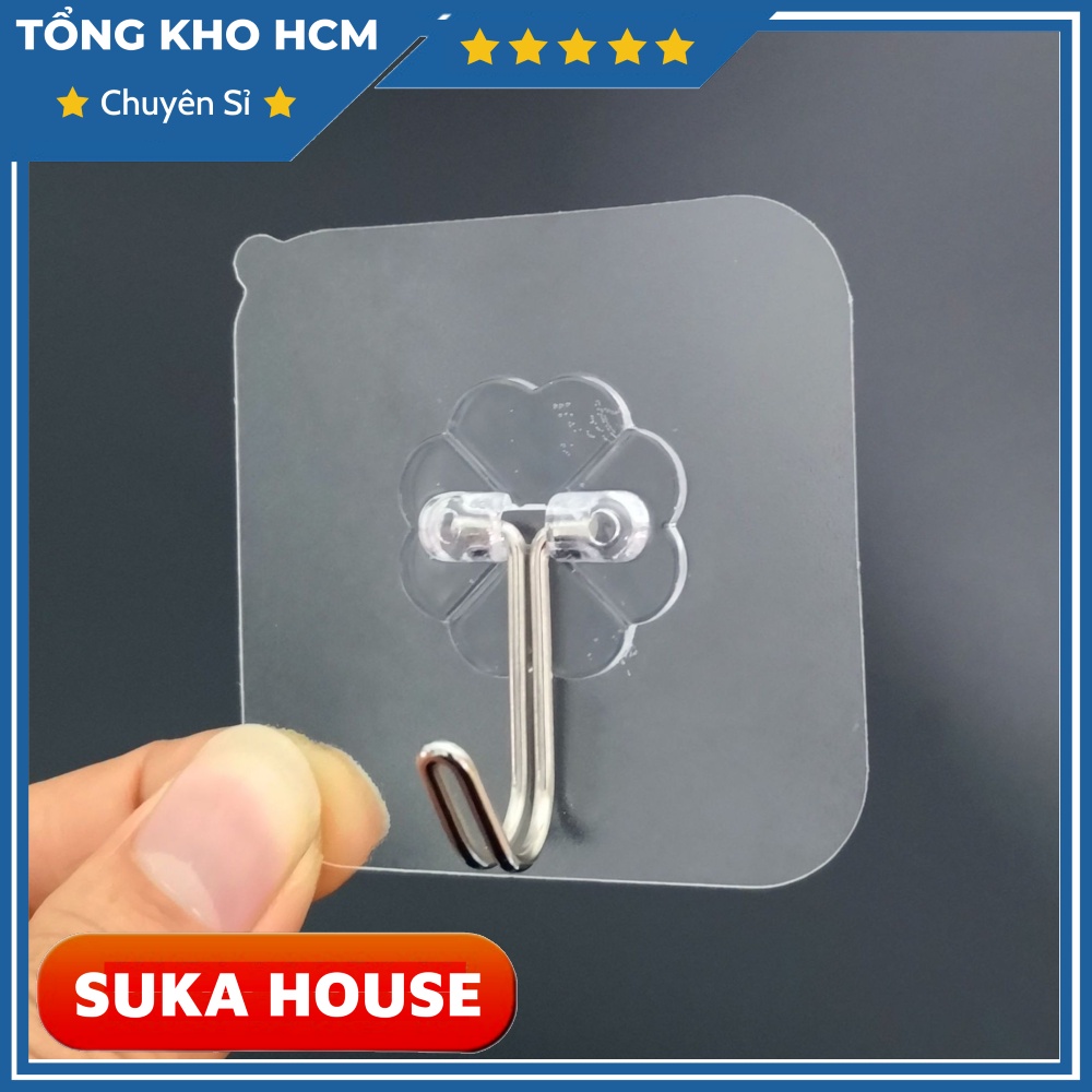 (Sỉ 650đ )Set 10 Móc Dính Dán Tường Chịu Lực Trong Suốt Siêu chắc SUKAHOUSE H001