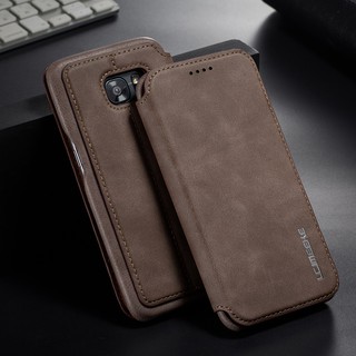 Bao da điện thoại màu trơn khóa kéo thời trang cho Samsung S7/S7 Edge
