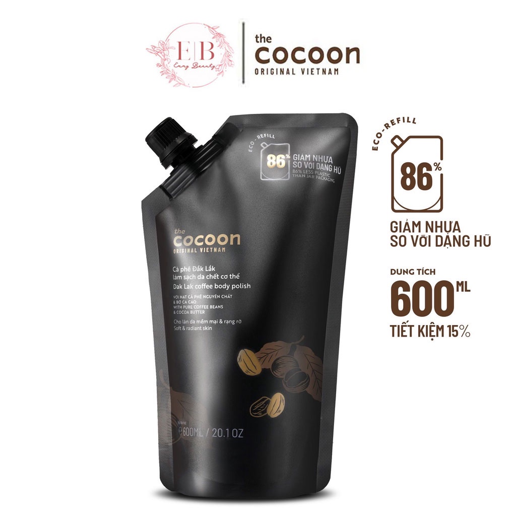 [Mã BMLTA50 giảm 10% đơn 99K] Bigsize - Cà Phê Đắk Lắk Làm Sạch Da Chết Cơ Thể Cocoon 600ml