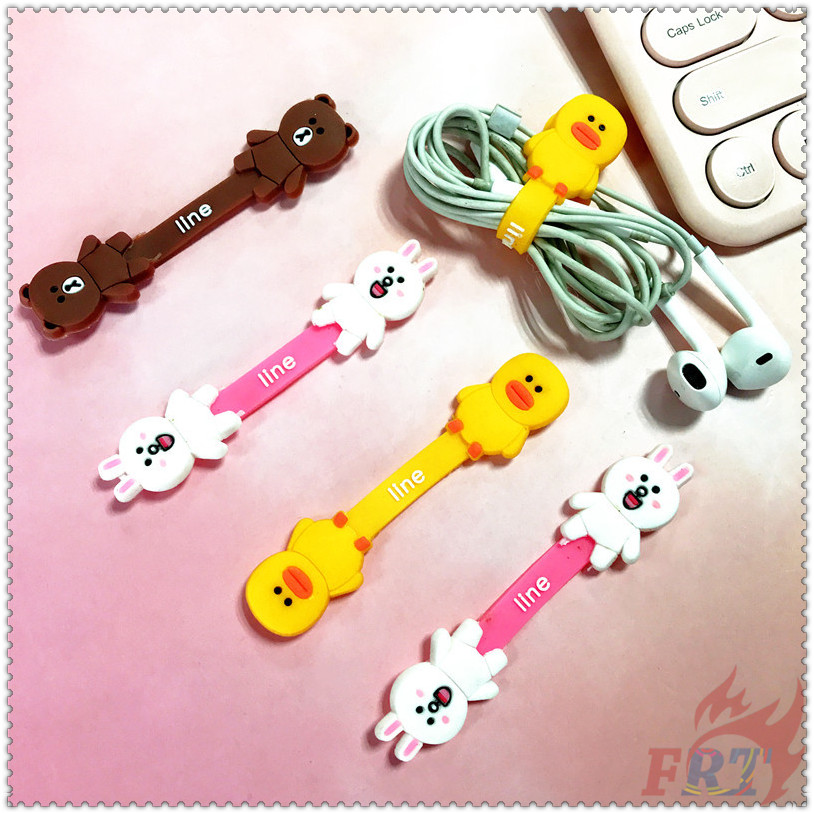 ◐ Máy Cuốn Dây Cáp Thị Trấn Line ◑ 1 Dụng Cụ Quấn Gọn Dây Cáp Tai Nghe Gọn Gàng Bằng Silicon Màu Nâu / Cony / Sally