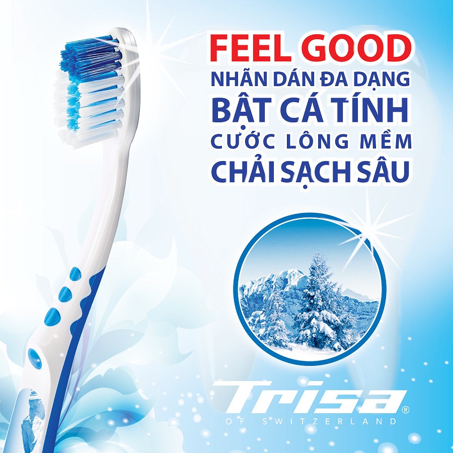 Bàn Chải Đánh Răng Phong Cách Trisa Feelgood Bàn Chải Được Thiết Kế Nhiều Hình Dạng Màu Sắc Đa Dạng