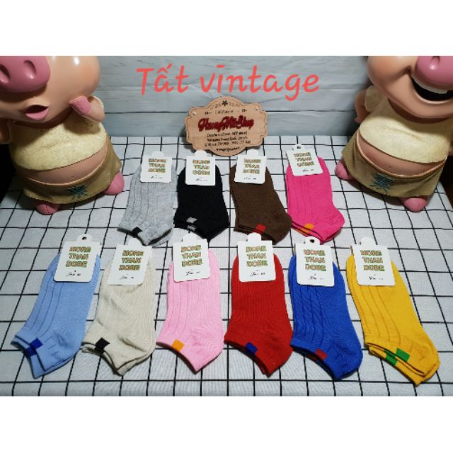 100 đôi tất vintage cổ ngắn