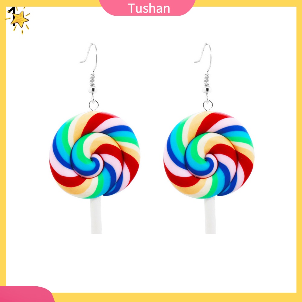 Khuyên tai nữ hình kẹo mút dễ thương xinh xắn