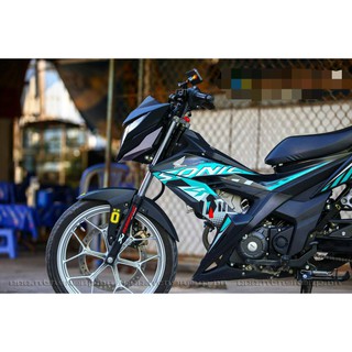 TEM RỜI SONIC 150 ĐEN XANH - DECAL RUBY