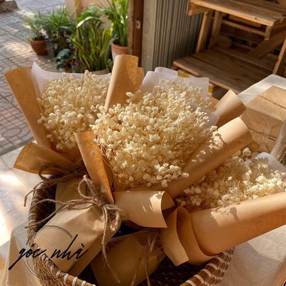 Hộp hoa baby khô màu trắng tím xanh hồng làm quà tặng Sinh nhật Kỷ niệm anniversary Valentine gocnha hoakho011