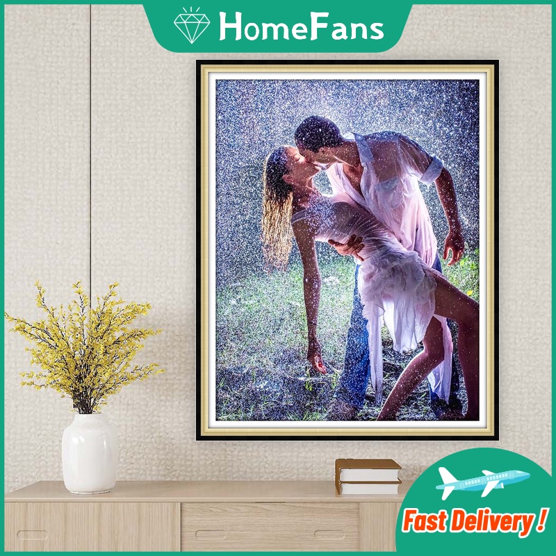 Bộ Tranh Đính Đá 5D Tự Làm 40x50cm Hình Cặp Đôi Hôn Nhau