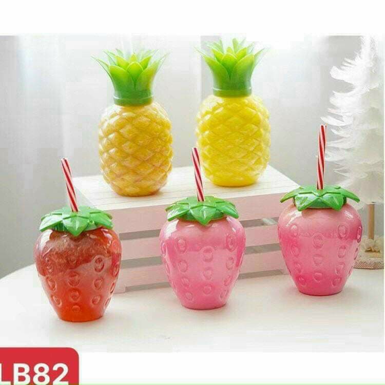 Bình nước hình dứa kèm ống hút dễ thương
