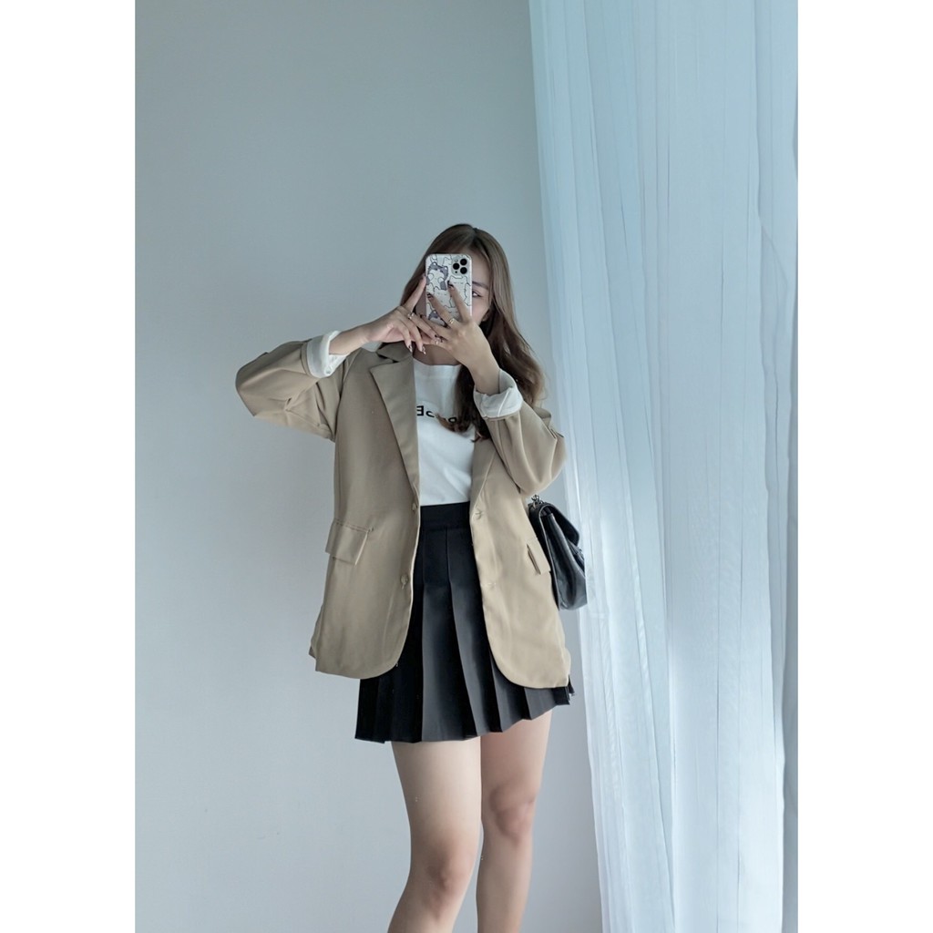 ÁO BLAZER 2 LỚP TÚI NẮP STYLE HÀN QUÔC CỰC KÌ XINH
