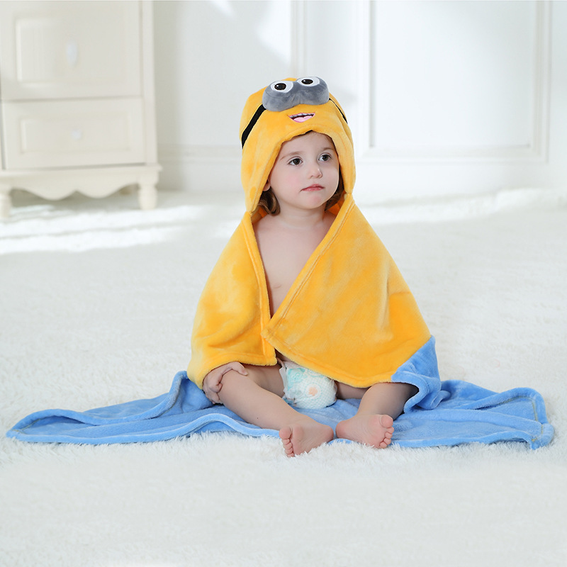 Áo Choàng Tắm Bằng Cotton flannel Họa Tiết Chú Vịt Dễ Thương Dành Cho Trẻ Sơ Sinh