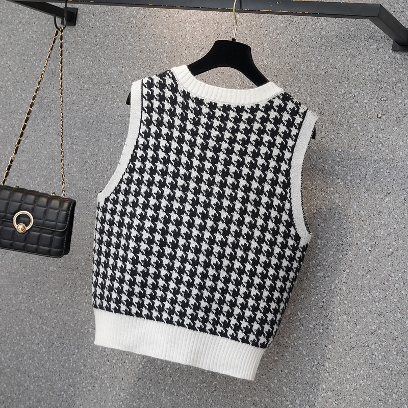 BIGSIZE Nữ (45-100kg) Áo khoác len không tay Size lớn phong cách Retro thời trang mùa thu mới cho nữ | BigBuy360 - bigbuy360.vn