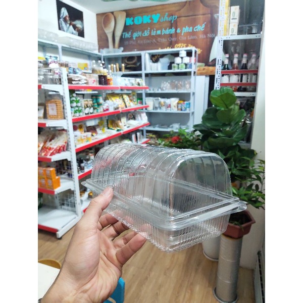 100 Hộp nhựa H53 trong đựng bánh bao, bánh bông lan